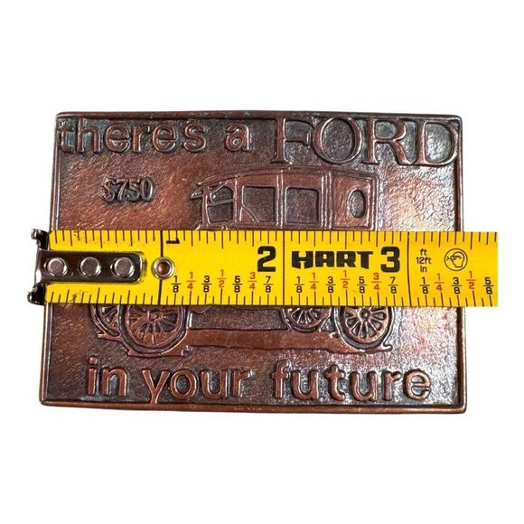 Vintage Ford Model T Belt Buckle There is a Ford in your Future Bronze Tone Love - Picture 4 of 5